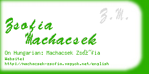 zsofia machacsek business card